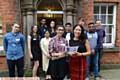 STUDENTS pictured at the start of summer school with Aaroosa Khan (18) in the foreground with Debbie Abrahams MP