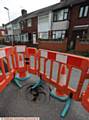 CORDONED off . . . the sink hole on Alcester Street, Chadderton