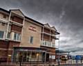 DARK clouds . . . over the Royal Oldham Hospital