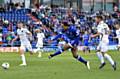 NOT THIS TIME . . . Charles Dunne goes close for Athletic last night as they were held to a goalless draw by Northampton
