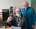 GOOD TO TALK . . .Mayor Cllr Derek Heffernan on air with Dave McGealy.