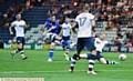 NOT THIS TIME . . . Lee Erwin takes a strike at goal at Deepdale as Athletic ultimately bowed out of the EFL Cup competition