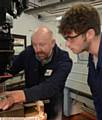 ENGINEERING tutor Martin Lofthouse with student Iain Tompson (22)