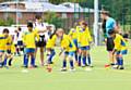 PUTTING in the effort . . . Broadfield Primary School pupils try out golf