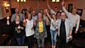 Residents with councillors Dave Murphy and Diane Williamson celebrate the withdrawal of housing plans at Cowlishaw Green