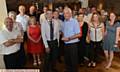 FOND farewell . . . Vincent (centre, right) with colleagues on his last day at the Chronicle