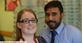 Nicola Delves (24) had her life saved after a routine eye test by a keen optician, Komrul Hussain at Specsavers, Royton..