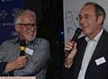 TAKING to the mic . . . Geoff Clarke, Tunnel Engineering Services (left) with Martyn Torr, MC