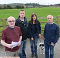 Residents from the Cowlishaw area of Shaw worried about plans to build 125 houses on green space. Left to right, Ken Watson, Neil Hardiker, Anjanette Butterworth with her dog Indie, Tony Faulkner.