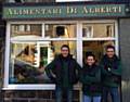 OPEN for business . . . twins John and Tony Alberti who teamed up with their sister Caroline to take over a popular fruit and vegetable shop in New Street, Uppermill
