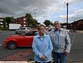 SPEEDING danger . . . Alice Marland and husband Trevor Marland at St Mary's Way