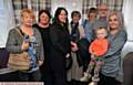 HAPPY families . . . Susan Adshead, Maggie Birch, Kathy Walsh, Jean Norbury, Maxine Callaghan, John Callaghan, Poppy Bradley and mum Beth Norbury