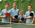 WE'RE THE TOPS . . . Newman's triumphant 'A' team were (left to right): Daniel Moore (13), Patrick Bridgen (12), Alexander Rudd (12) and Sam Yates (12)