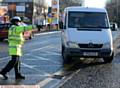 PULL over . . . a driver is ordered to stop during yesterday's police crackdown