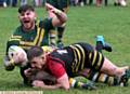 REFEREE! Rhys Wareing makes his feelings known after a tackle from Fitton Hill Bulldogs.