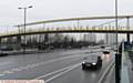 Ongoing repair work on the footbridge over Oldham Way, near Oldham Sixth Form College.