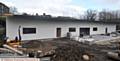 TAKING SHAPE . . . the new clubhouse at Saddleworth Rangers' Shaw Hall Bank Road ground.