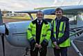 HIGH flyer . . . Harry Tait and flight instructor John Cheetham