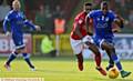 RUNNING MAN . . . Athletic midfielder Ousmane Fane charges forward. PICTURE by ALAN HOWARTH