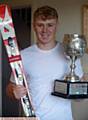 Soldier James with the ski trophy