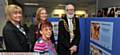 PEACE pledge signing at Oldham Sixth Form College, from left, principal Jayne Clarke, Emma Hart, OSFC assistant director for inclusion, and the Mayor, Councillor Derek Heffernan. Front is Maria Ellis, chairman of Peace Talks Oldham