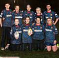 TRAINING for the new ladies' and girls' Rugby Union team. From left, back, Matt Dyson (coach), Emma Jenkins, Rachel Wright, Deone' Blignaut, Kieran Burrows. Front: Lizzie Lindley, Penny Bardsley, Antonia Fick and Becky Hughes.