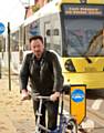 IN THE SADDLE . . . Christian Black with his Bike Back to Work bike