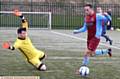 GOING FOR GOAL . . . Hulmeians' Jamie McCarthy is in full flight