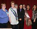 WOMEN united . . . At Saturday's event are, from left, Councillor, Jean Stretton, Oldham Council leader, Councillor Jenny Harrison, Councillor Susan Dearden, Oldham East and Saddleworth MP Debbie Abrahams, Councillor Hanna Roberts, author Carol Talbot, Councillor Yasmin Tor and Umar Nasheen.
