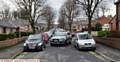 PROBLEMS . . . Cars on the pavement and double yellow lines on Lynmouth Avenue