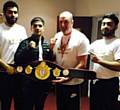 GREAT EFFORT: Aqib Fiaz (second left) with coaches (from left) Ryan Lawson, Joe Pennington and Asam Fiaz