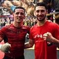 TOUGH GUYS . . . Danny Wright takes a break from sparring with Anthony Crolla