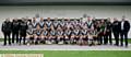 ON PARADE . . . Saddleworth Rangers players, officials and coaching staff in front of the new clubhouse at Shaw Hall Bank Road