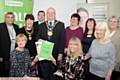 ROCHDALE, Oldham and District Samaritans, Rochdale office celebrate Golden Anniversary. Mayor of Rochdale Cllr Ray Dutton (centre) with (left front) Samaritans director Janet Murphy and (right front) Samaritans deputy director Jean Casey and other volunteers and guests
