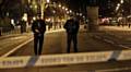 STANDING guard . . . two officers at a cordoned off area on the way to the Houses of Parliament in central London