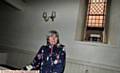 FOOD thefts . . . Judith Haughton, treasurer at United Reformed Church on Union Street, by the smashed window