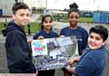 BEST foot forward . . . (from left) NK Owen, Saibah Hussain, Debora Gaspar and  Rakeem Iqbal with a map of the course
