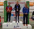 NUMBER ONE . . . Olivia Green (centre) tops the podium