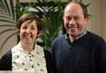 GUEST . . .Actress Julie Hesmondhalgh with Kevin Shaw, Oldham Coliseum Theatre chief executive and artistic director at the International Women's Day event