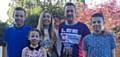 RUNNER . . . Lee Doherty, with wife Emma and children Joshua, Megan and Rhys, who is taking part in the London Marathon in memory of his sister Wendy Clarke 
