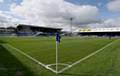 A general view of the pitch from the corner flag at SportsDirect.com Park, Oldham..