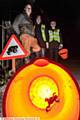 TOAD patrollers near Kiln Green church in Diggle. Left to to right: Nick Cox, John Newman and Lynn Newman