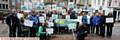 Save Shaw's Greenbelt group from Oldham in Manchester to protest about the destruction of green fields. Pic shows, at the front, kneeling, Steve Lord.