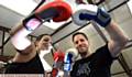 CHALLENGE . . . Michelle Plevin and Jonathan Phillips training at Stubby's Boxing Gym