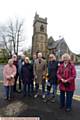 Local historian John Fidler shows the family of former mill owner Alfred Butterworth around local places of interest including Christ Church, Chadderton. Left to right, Joan Warlow, John Fidler, Tony Adams, Gillian Adams, Nick Warlow, Nigel Butterworth, Pip Farquharson, Carol Wright.
