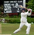 SHAW'S Richard Keaveney carves the ball over the boundary against Middleton