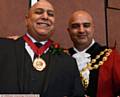 NEW . . . Mayor of Oldham Councillor Shadab Qumer (right) with his Deputy Mayor Councillor Javid Iqbal