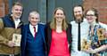 FORMER boxer Eddie Copeland, second left, with, from left, Rasing (director/producer), Stacey Copeland, Paul Jones (editor/producer) and Gaynor Jones (writer). Picture courtesy of Nigel Maitland