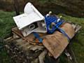 ASBESTOS corrugated roofing tied to a trolley and dumped along with a toilet