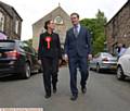 UPPERMILL STROLL . . Keir Starmer outside the Civic Hall with Labour candidate Debbie Abrahams where the topic was Brexit.